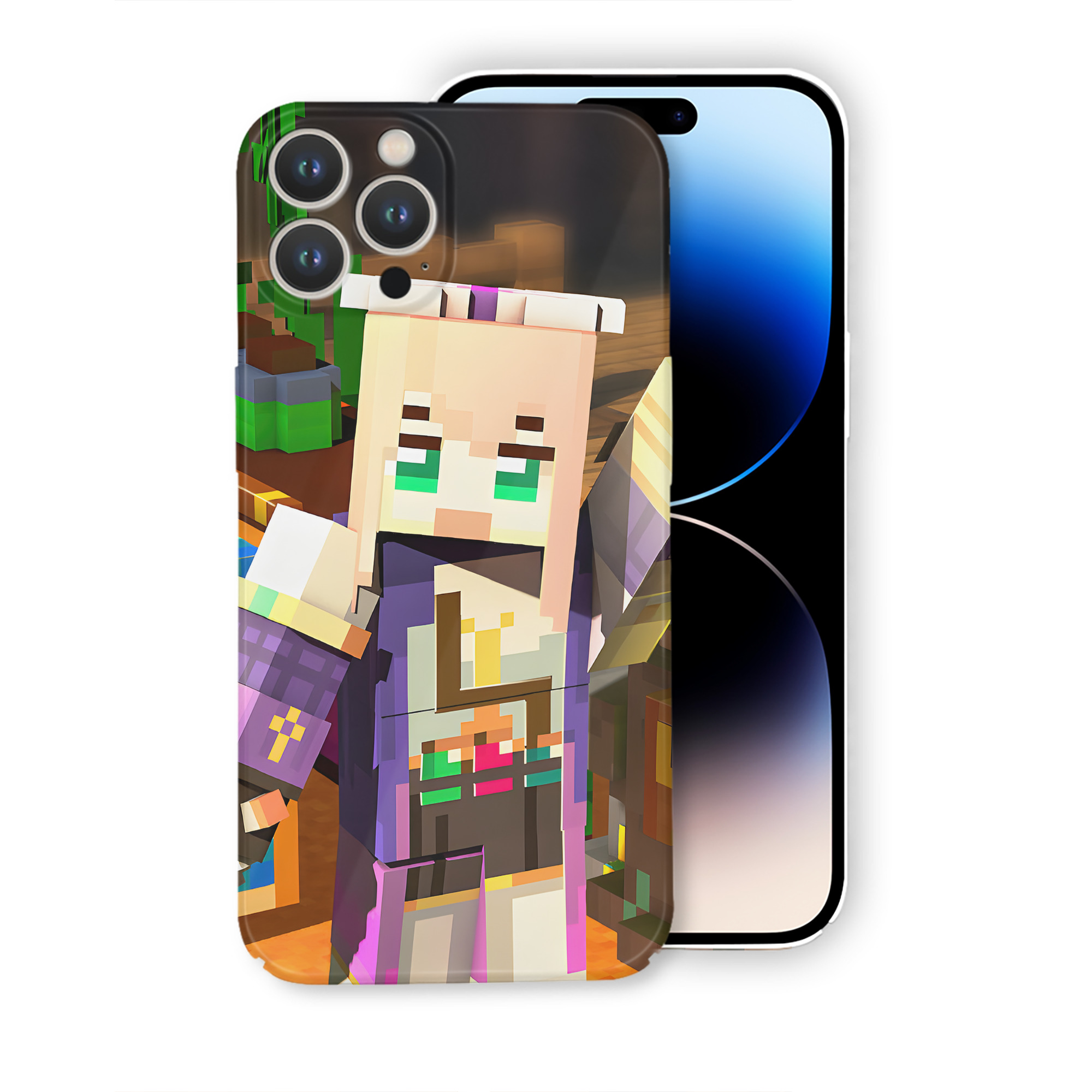 （画像用） マインクラフト ブロックの世界 Minecraft MC Block world 【iPhone 14シリーズ対応】ハードケース